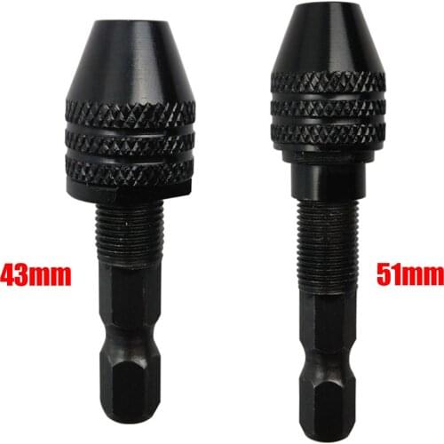 Mini 0.3-3.2mm Hexagonal Drill Adapter Converter 1/4'' Keyless Drill Bit Chuck For Rotary Tools With Rod