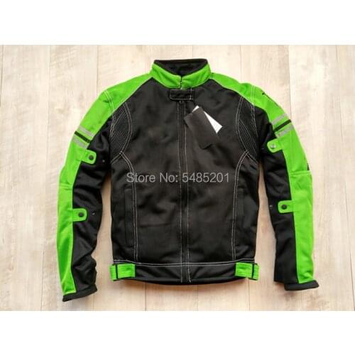 Motorcycle Summer Riding Protective Jacket Green Pawl Off-Road Mesh Breathable Racing Clothes with Protectors