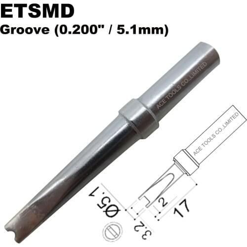 Soldering Tip ETSMD Groove 5.1mm Fit WELLER WES51 WES50 WESD51 WE1010NA WE1010EU PES51 PES50 LR21 LR20 Welding Iron Bit