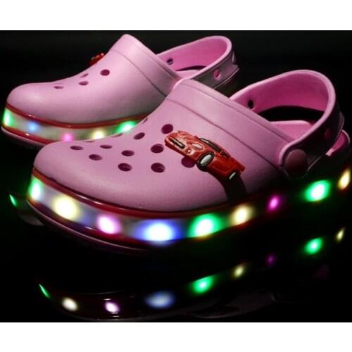 Kids Cartoon Led Sandals Light up Children Summer shoes Glowing Slippers for Boys & Girls Flashing Beach Shoes for Toddler