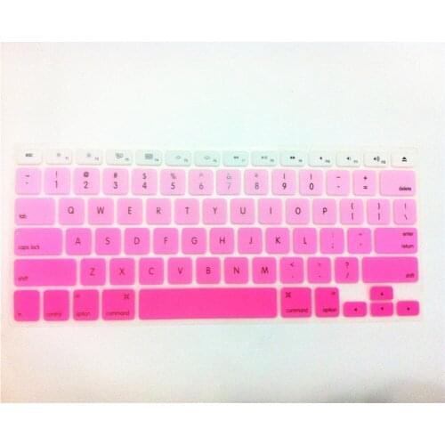 Gradient Pink Rainbow US Layout Silicone Keyboard Cover Skin Protector for MacBook Pro air13 15 17 with or without Retina