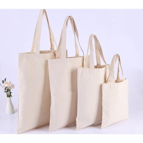 10 pcs High-Quality Women Men Handbags Canvas Tote bags Reusable Cotton grocery High capacity Shopping Bag