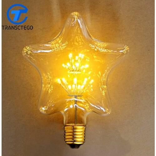 TRANSCTEGO Led bulb Pentagram E27 110V 220V Edison Retro Lighting Bulbs Edison Hotel Der Bar Decoration Lamp