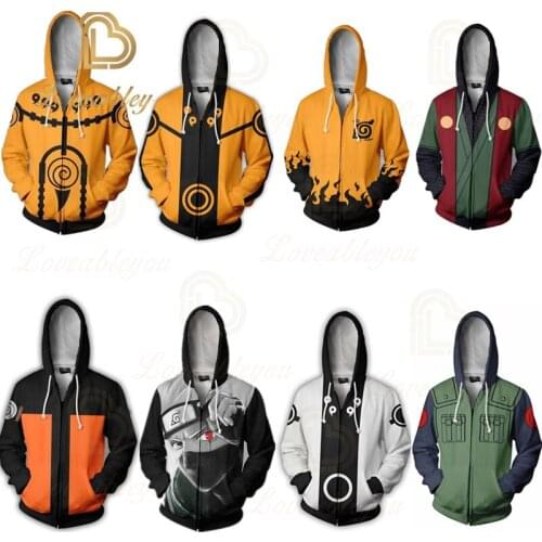 Kakashi Men Women Kids Amine Sasuke Aikooki Zipper Hoodies Casual Sweatshirts Hot Hooded Zip Up Clothing Coat Tops Streetwears