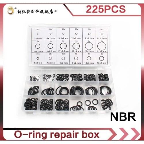 Nitrile Rubber 225pcs O Rings Wear-resistant waterproof and oil resistant O Ring Seal NBR Sealing O-rings Washer Rubber oring se
