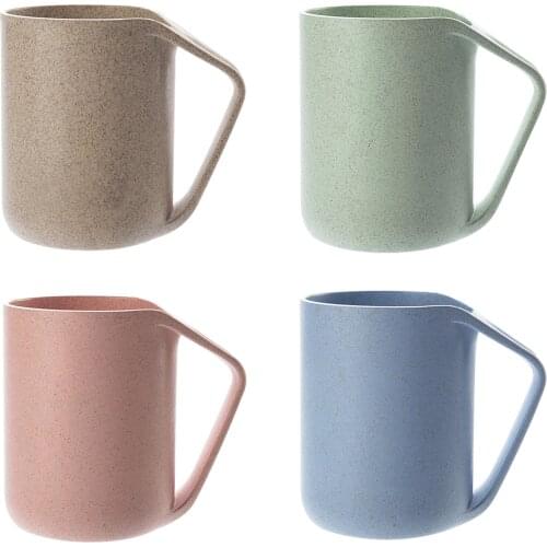 Break-resistant Creative Coffee/Tea Mug Cup Wheat Straw + food grage PP Plastic Color:Green