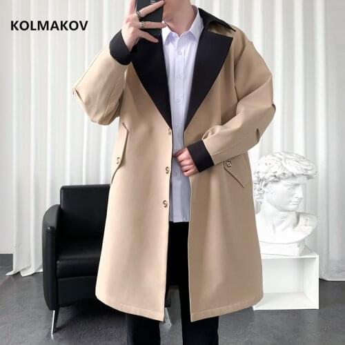 2021 spring Long style overcoat mens High quality casual trench coat,autumn hoooded jackets men,Mens Clothing Windbreakers
