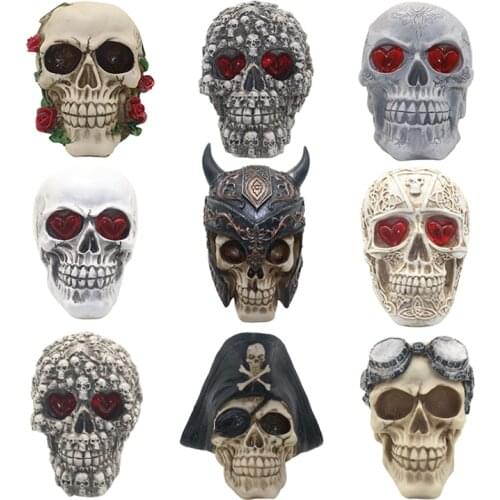 1 Pcs Halloween Style All Size Head Skull Head Skeleton Photo Prop Home Party Decor Game Supplies Hanging Decor Car Decoration