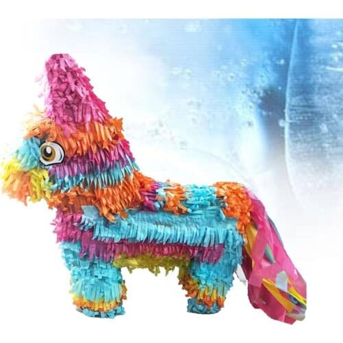 1pc Pinata Creative Donkey Shape Children Rainbow Party Pinata Candy Beat Toys Game Props for Birthday Party