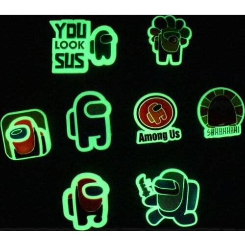 1Pcs Luminous Croc Charms Accessories Fashion Soft PVC Shoe Buckle Fluorescent Shoes accesories Kids Cartoon charms design