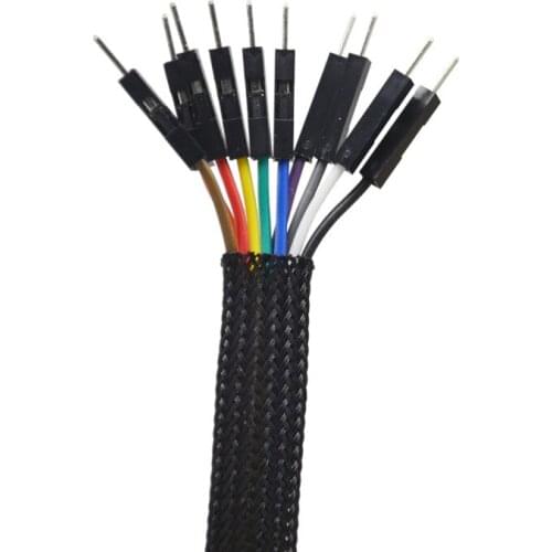 1 Meters High quality Black 16mm Braid PET Expandable Sleeving High Density Sheathing Plaited Cable Sleeves DIY