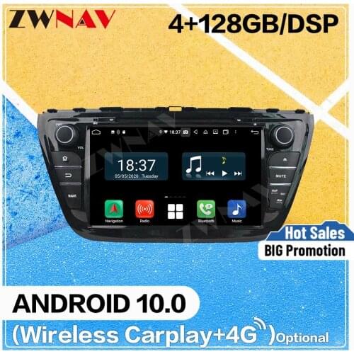 128G DSP Carplay Android 10.0 Screen Car DVD Player for Suzuki S-Cross SX4 2014 2015 2016 2017 GPS Navi Radio Stereo Head Unit