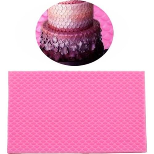 2017New Rushed Mermaid Fish Scales Sugar Cake Mold Chocolate Dessert Decoration Embossing Printing Die Diy Kitchen Baking Mo