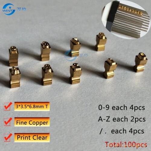 3*3.5*6.8mm,Hot stamping letters thermal ink roll printing alphabet font for expiration coding machine date code printer, metal