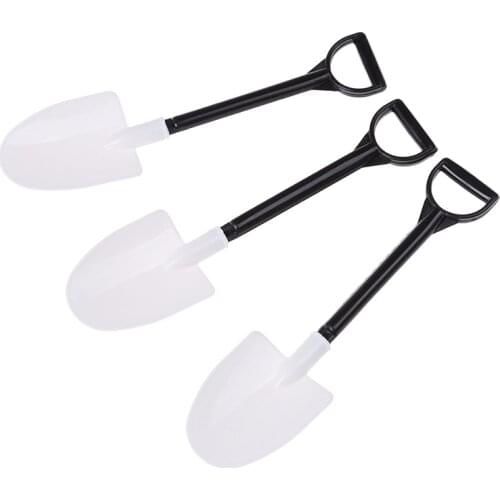 50Pcs/Pack Plastic Disposable Mini Shovel Spoon Potted Cake Ice Cream Kids Dessert Tea Coffee Spoons Garden Party