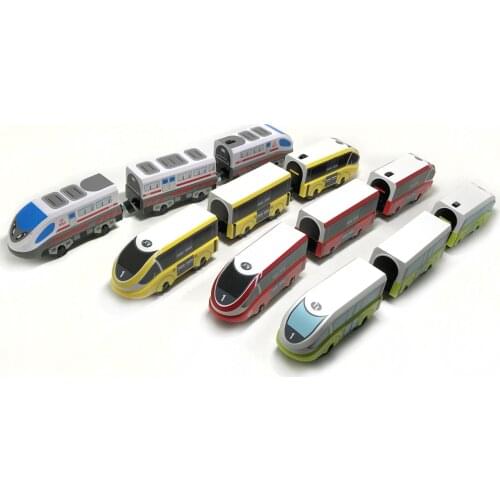 Free Shipping RRC EMU Electric Train Set Wooden track car Children transport toy Compatible with wooden rail BIRO track