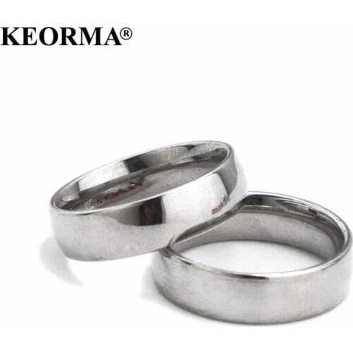 KEORMA 6mm 316L Stainless Steel Shiny Polished Ring Comfort Fit Men Women Wedding Engagement Band Sizes 6 to 12 Ring wholesale