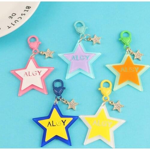 New five-pointed Star Keychain Pendant Cute ALGY Heart Keyring Creative Alloy Star Key Holder Accessories for Women Couple