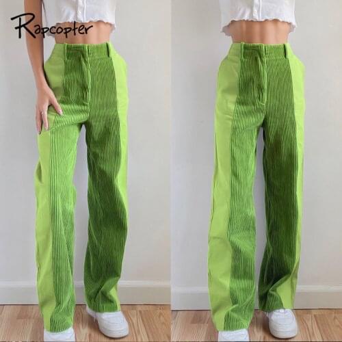 Rapcopter Patched Corduroy Pants Women Y2K Retro Trousers Party Cargo Pants Autumn Winter High Waist Pants 90S Streetwear New