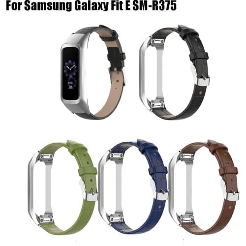 For Samsung Galaxy Fit E SM-R375 Genuine Leather Watch Band Strap with Case Cover Leather Replacement Wristband Bracelet Belt