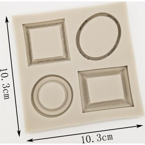 European Retro Picture Frame Silicone Mold Fondant Mould Cake Decorating Tools Chocolate Molds, Sugarcraft, Kitchen Gadgets