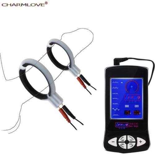 Physiotherapy Silicone Electric Shock Penis Ring Electro Sex Cock Rings Sex Toys For Men Male Medical Themed Toys