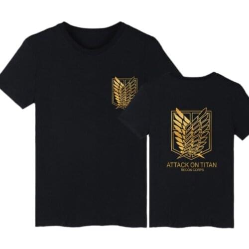 Japan Anime Attack on Titan T Shirt Women Men Cosplay Costume Shingeki no Kyojin 100% Cotton Short Sleeve Hip Hop T-Shirt Homme