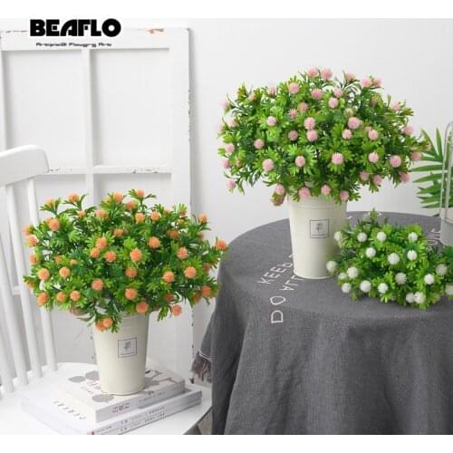 1pc 5 Branches Fakes Flower Plastic Berry 3 Colors Berries Artificial Flower Bouquet Flores Artificiales Wedding Home Decoration