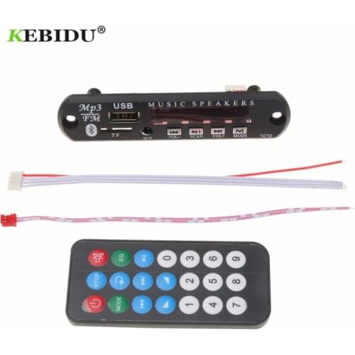 KEBIDU 12V Wireless Bluetooth MP3 WMA Decoder Board Audio Module Board USB TF Radio Car MP3 Player with Remote Control
