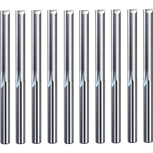 10pcs/lot 3.175mm Shank 2 Flute Straight Slot Milling Cutter Tungsten Carbide End Mill CNC Router Bit Engraving Bit