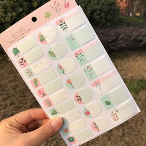 Korea Ins Fresh Flower Cute Stickers Creative Waterproof Labels Diy Writable Name Paster Decorative Sticker Mark Stationery