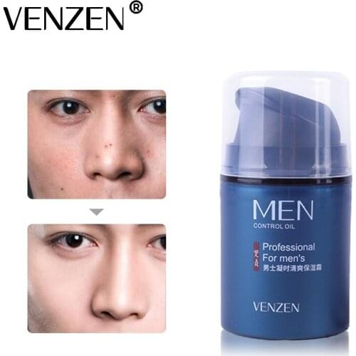 VENZEN Hyaluronic Acid Mens Face Cream Oil-Control Anti-Wrinkle Deep Firming Shrink Pores Nourishing Cream Skin Care