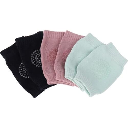1Pair Soft Anti-slip Safety Crawling Elbow Cushion Knee Pad Semi-combed Cotton Terry Dispensing Baby Infant Born Toddler Kids