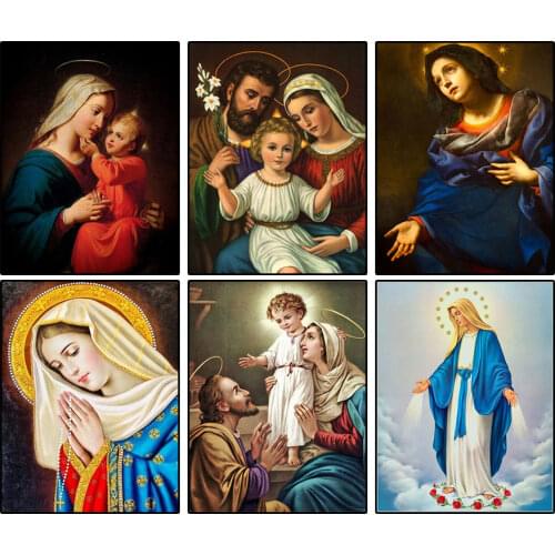 5d DIY Diamond Painting Set Full Drill Square Virgin Mary Art Diamond Mosaic Embroidery Cross Stitch Kits Living Room Decoration