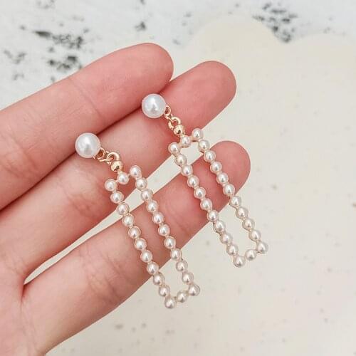 2020 New High-end Seaside Holiday Style Square Pearl Fashion Trendy Simple Earrings For Women Accessories Oorbellen Trendy
