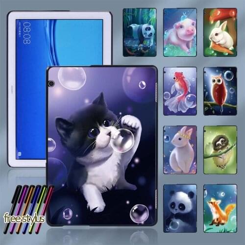 Tablet Case for Huawei MediaPad M5 Lite 8/M5 Lite 10.1"/M5 10.8"/T3 8.0/T3 10 9.6"/MediaPad T5 10 10.1" Back Shell + Stylus