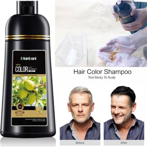 Top Quality Instant Black 99% Cover White Grey Hair Organic Herbal Argan Oil Hair Color Shampoo