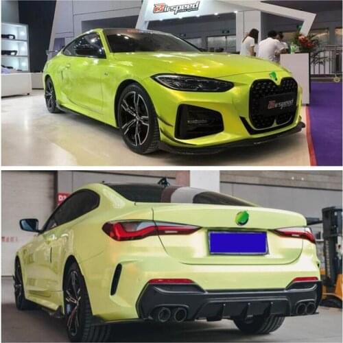 Real Carbon Fiber Bumper Front Lip +Rear Diffuser + Side skirt +Spoiler Wind Knife Protector For BMW 4 Series G22 2020 2021 2022