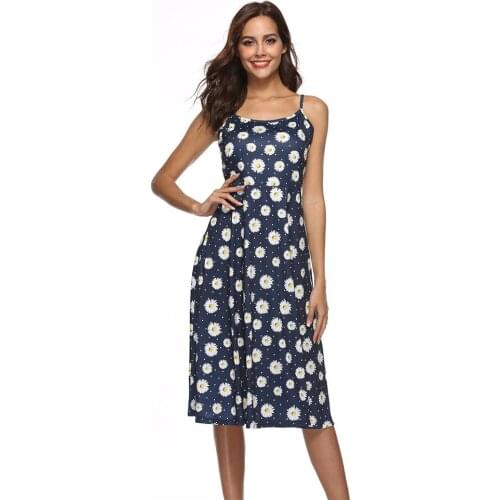 Spring Summer Women Dress Boho Maxi Long Dress Sexy Halter Split Beach Evening Party Dresses Floral Print Sling Vestido Festa #R