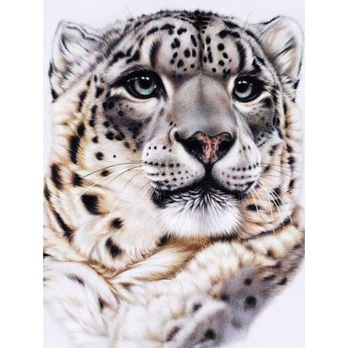 Snow Leopard Diamond Painting Round Full Drill Nouveaute DIY Mosaic Embroidery 5D Cross Stitch Oil Animal Pattern