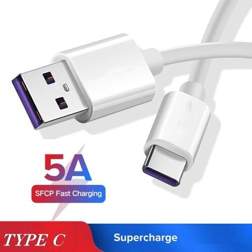 5A Super Fast Charger USB C Cable for Huawei P30 P20 Lite Xiaomi Mi 9 8 Quick Charge 3.0 Type C Charging for Samsung S10 9