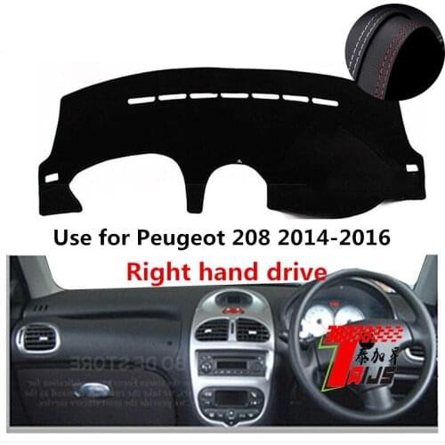 TAIJS Factory Anti cracking Casual Leather Car Dashboard Cover For Peugeot 208 2014 2015 2016 Right hand drive