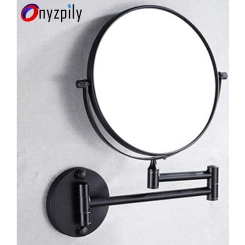 Perforation-free telescopes Bathroom cosmetic mirror folding toilet cosmetic mirror wall hanging magnifying glass