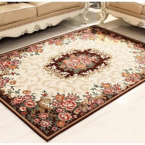 Vintage Flower Pastoral Carpet European Floor Carpets For Living Room Jacquard Rug Persian Doormat Bedroom Carpet Parlor Rugs