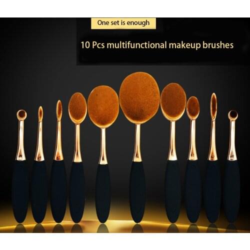 5/10 high-quality toothbrush-shaped makeup brush half-cut electroplated gold handle professional makeup brush beauty tool