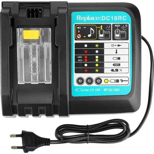 Battery Charger 3A Charging Current For Makita 14.4V 18V Tool Battery Eu Plug DC18RC DC18RA DC18RD BL1850 1860 1415