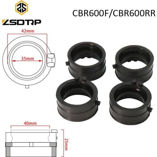 ZSDTRP 4pcs Motorcycle Carburetor Intake Manifold Pipe Interface Adapter For Honda CBR600F CBR600F2 CBR600F3 CBR600F4 CBR600RR