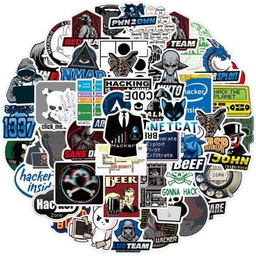 10/30/50PCS Programmer Network Hacker Stickers DIY Motorcycle Travel Luggage Skateboard Graffiti Cool Decal Sticker Kid Toys