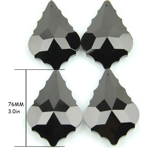 10pcs/Lot, 76MM Black Color,Crystal Maple Leaf Crystal Pendant Drop Trimmings, Crystal Chandelier PRISMS ,FREE SHIPPING