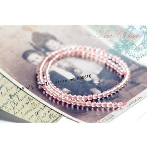 4MM 180Pcs Light Pink Natural Watermelon Crystal Loose Bead Strands Quartz Stone Jewelry Beads